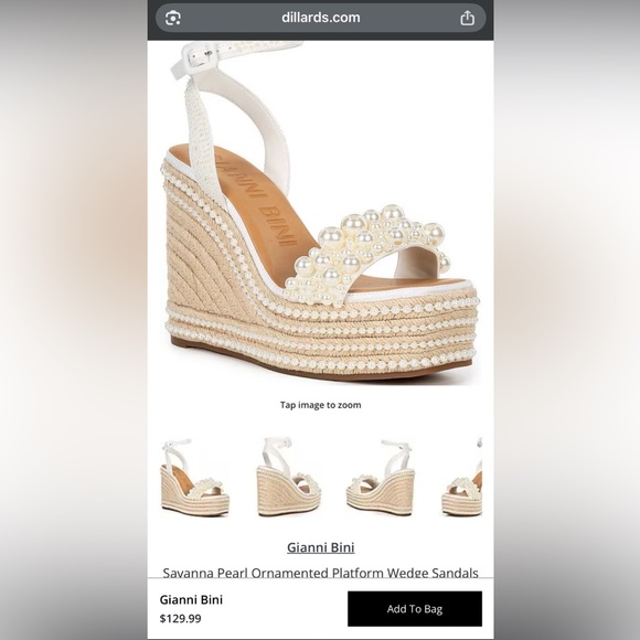 Gianni Bini White Pearl Wedge Sandals - Picture 5 of 5